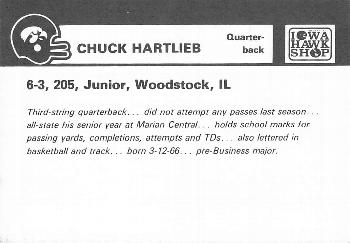 1986 Iowa Hawkeyes #NNO Chuck Hartlieb Back