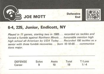 1986 Iowa Hawkeyes #NNO Joe Mott Back