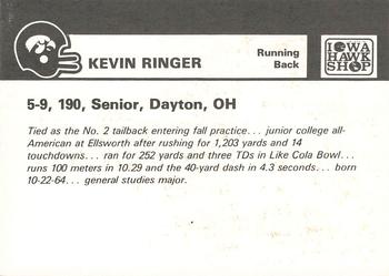 1986 Iowa Hawkeyes #NNO Kevin Ringer Back