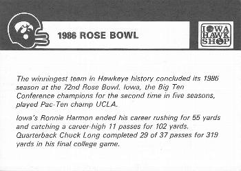 1986 Iowa Hawkeyes #NNO Rose Bowl Back