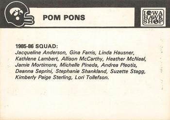 1986 Iowa Hawkeyes #NNO Pom Pons Back