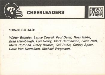 1986 Iowa Hawkeyes #NNO Cheerleaders Back