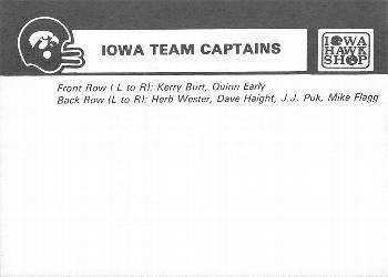 1986 Iowa Hawkeyes #NNO Iowa Team Captains Back