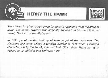 1986 Iowa Hawkeyes #NNO Herky The Hawk Back
