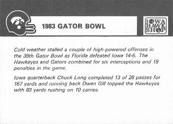 1986 Iowa Hawkeyes #NNO Gator Bowl Back