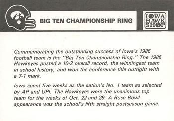 1986 Iowa Hawkeyes #NNO Rose Bowl Rings Back