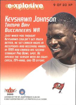 2000 Fleer E-X - E-Xplosive #9 XP Keyshawn Johnson Back