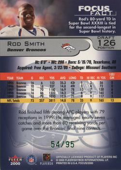 2000 Fleer Focus - Draft Position #126 Rod Smith Back