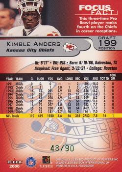 2000 Fleer Focus - Draft Position #199 Kimble Anders Back