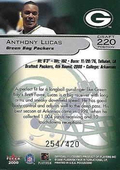 2000 Fleer Focus - Draft Position #220 Anthony Lucas Back