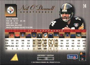 1995 Select Certified - Mirror Gold #14 Neil O'Donnell Back