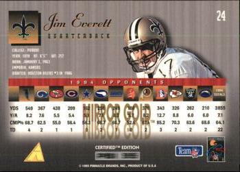 1995 Select Certified - Mirror Gold #24 Jim Everett Back
