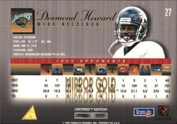 1995 Select Certified - Mirror Gold #27 Desmond Howard Back