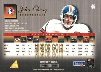 1995 Select Certified - Mirror Gold #46 John Elway Back