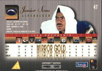 1995 Select Certified - Mirror Gold #47 Junior Seau Back