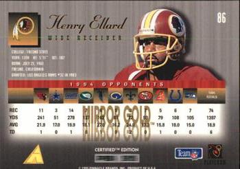 1995 Select Certified - Mirror Gold #86 Henry Ellard Back