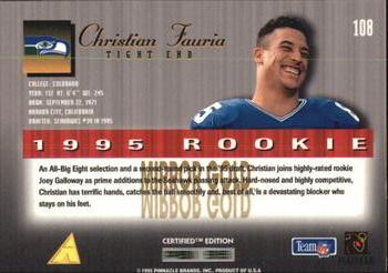 1995 Select Certified - Mirror Gold #108 Christian Fauria Back