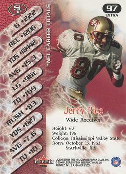 2000 Fleer Gamers - Extra #97 Jerry Rice Back