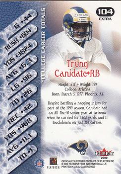 2000 Fleer Gamers - Extra #104 Trung Canidate Back