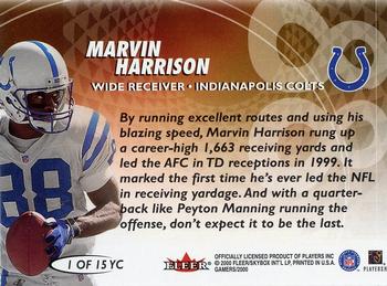 2000 Fleer Gamers - Yard Chargers #1 YC Marvin Harrison Back