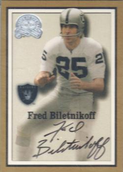 2000 Fleer Greats of the Game - Gold Border Autographs #NNO Fred Biletnikoff Front