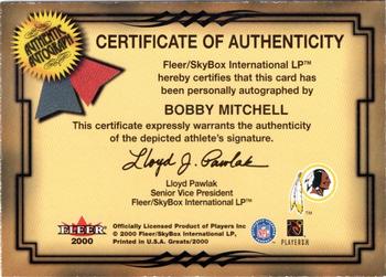 2000 Fleer Greats of the Game - Gold Border Autographs #NNO Bobby Mitchell Back