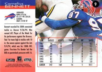 1995 SkyBox Impact #9 Cornelius Bennett Back