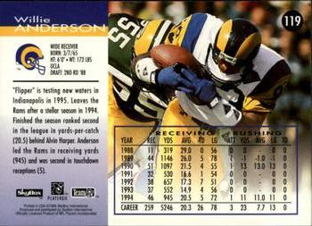 1995 SkyBox Impact #119 Willie Anderson Back