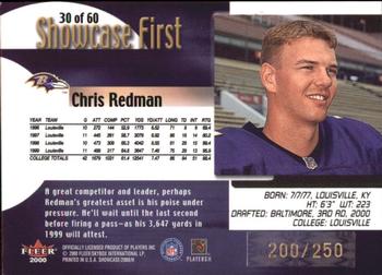 2000 Fleer Showcase - Rookie Showcase Firsts #30 Chris Redman Back