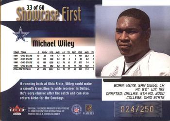 2000 Fleer Showcase - Rookie Showcase Firsts #33 Michael Wiley Back