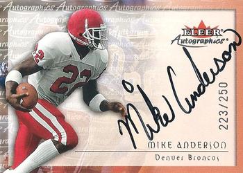 2000 Fleer Tradition - Autographics Silver #NNO Mike Anderson Front