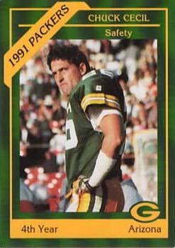 1991 Green Bay Packers Police - First Wisconsin Fond du Lac, Wisconsin Power & Light, Fond du Lac Police Department #4 Chuck Cecil Front