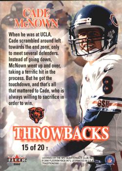 2000 Fleer Tradition - Throwbacks #15 T Cade McNown Back