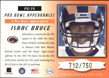 2000 Leaf Certified - Fabric of the Game #FG-16 Isaac Bruce Back