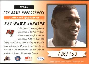 2000 Leaf Certified - Fabric of the Game #FG-18 Keyshawn Johnson Back