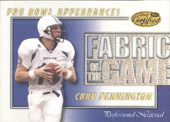 2000 Leaf Certified - Fabric of the Game #FG-22 Chad Pennington Front
