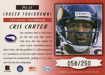 2000 Leaf Certified - Fabric of the Game #FG-31 Cris Carter Back