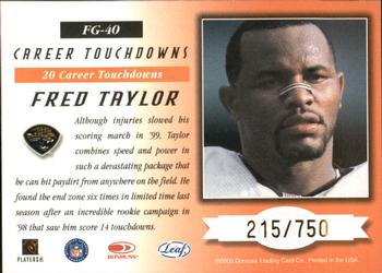 2000 Leaf Certified - Fabric of the Game #FG-40 Fred Taylor Back