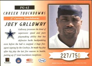 2000 Leaf Certified - Fabric of the Game #FG-43 Joey Galloway Back