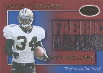 2000 Leaf Certified - Fabric of the Game #FG-45 Ricky Williams Front