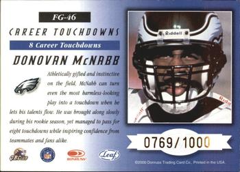 2000 Leaf Certified - Fabric of the Game #FG-46 Donovan McNabb Back