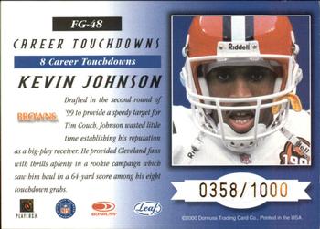 2000 Leaf Certified - Fabric of the Game #FG-48 Kevin Johnson Back