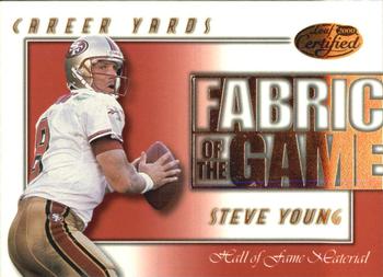 2000 Leaf Certified - Fabric of the Game #FG-56 Steve Young Front