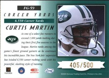 2000 Leaf Certified - Fabric of the Game #FG-59 Curtis Martin Back