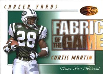 2000 Leaf Certified - Fabric of the Game #FG-59 Curtis Martin Front