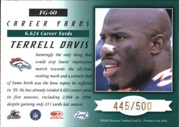 2000 Leaf Certified - Fabric of the Game #FG-60 Terrell Davis Back