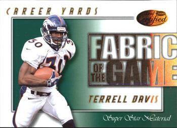 2000 Leaf Certified - Fabric of the Game #FG-60 Terrell Davis Front