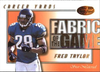 2000 Leaf Certified - Fabric of the Game #FG-64 Fred Taylor Front
