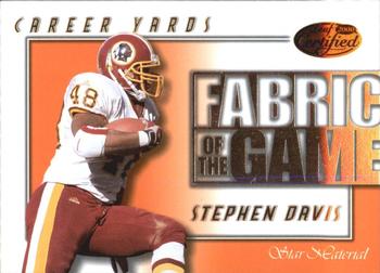 2000 Leaf Certified - Fabric of the Game #FG-65 Stephen Davis Front