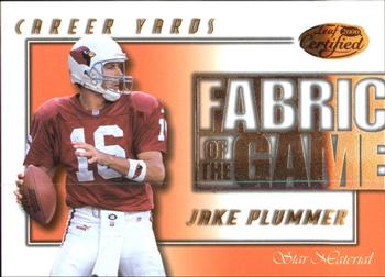 2000 Leaf Certified - Fabric of the Game #FG-66 Jake Plummer Front